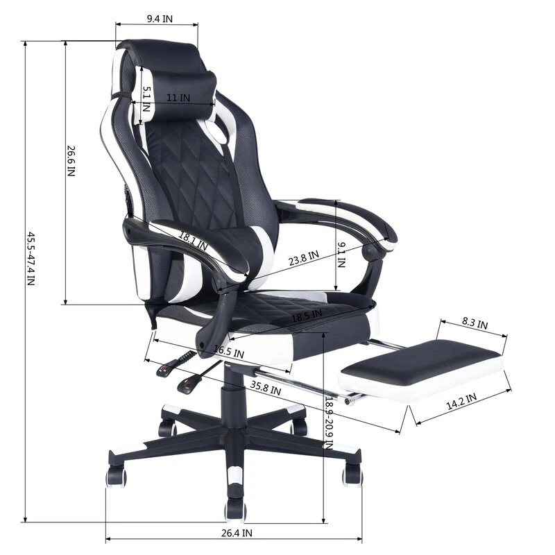 Modern Simplicity Computer Gamer Racing Gaming with Footrest Factory Cheap Home Recliner Office Chair