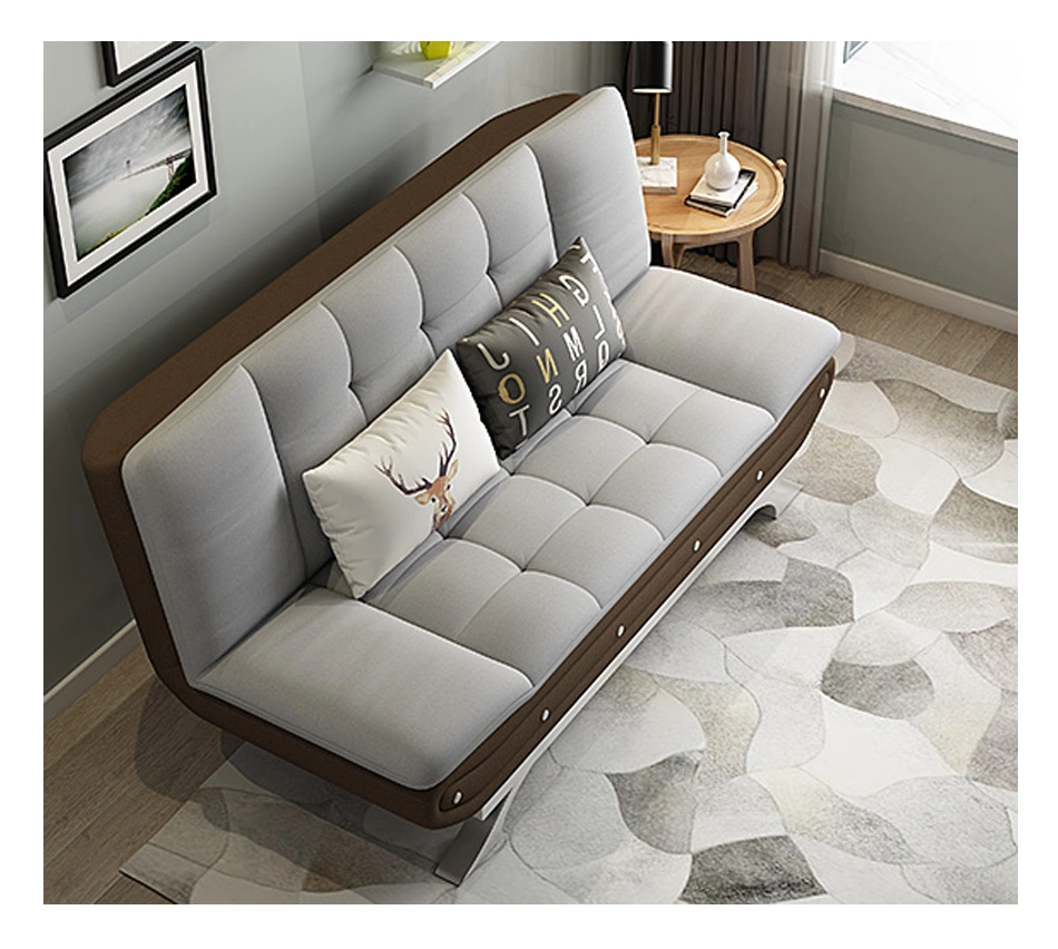 Space Saving Living Room Furniture Wood Frame Fabric Divan Sofa Cum Bed Folding Sleeper Sofa Bed