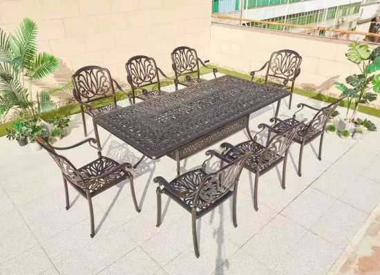 BBQ Garden/Patio Table and 4 Chair Set, Cast Aluminium Finished in Black, Cast Garden Furniture Sets