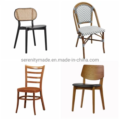 Hospitality Commercial Furniture Wooden Timber Dining Restaurant Cafe Chair with Seat Pad